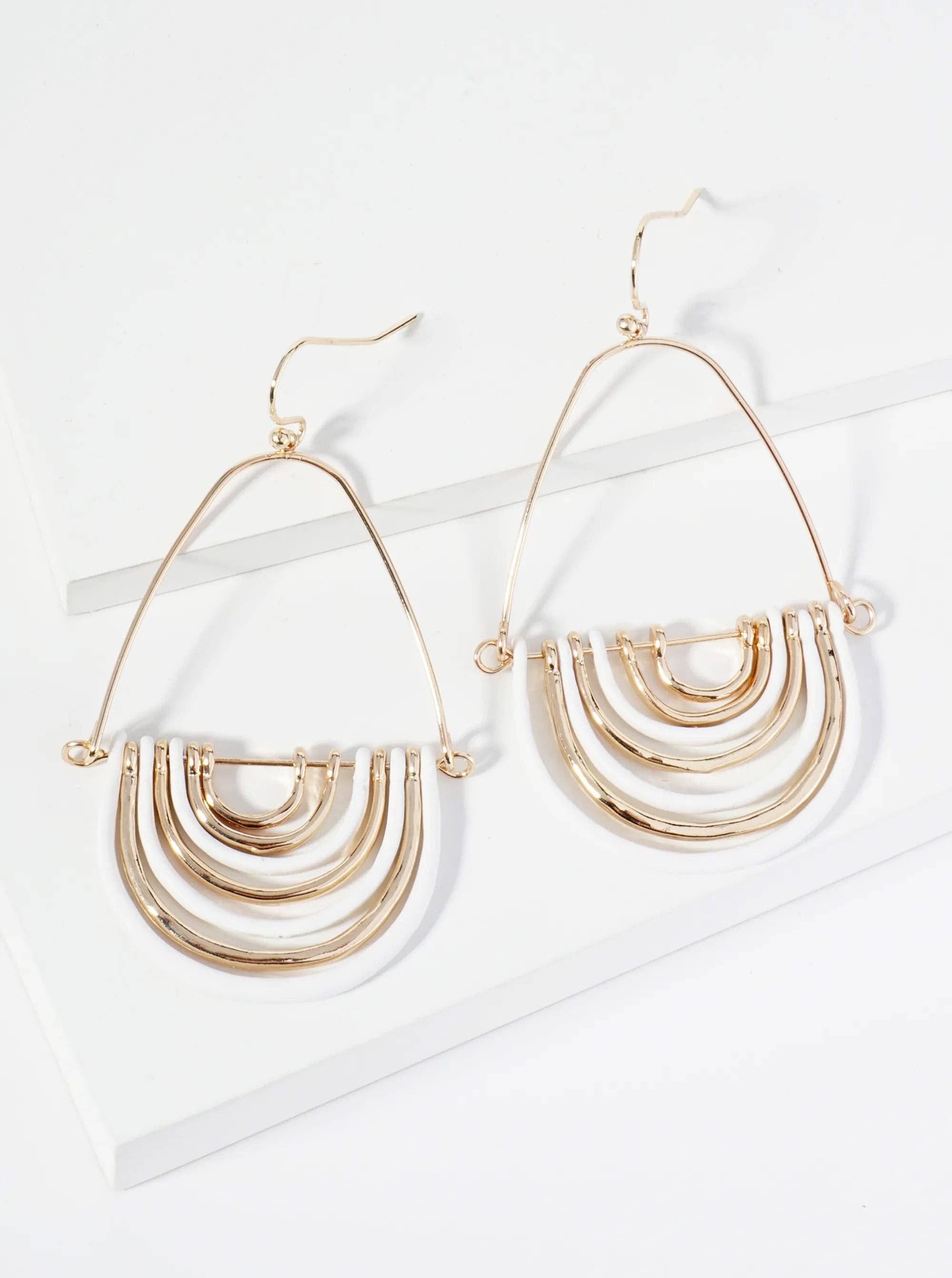 Wild Honey - Wholesale Dangle Earrings - Hammered Metal Geometric Teardrop Dangle Earrings4