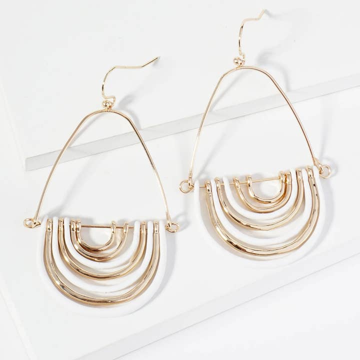 Wild Honey - Wholesale Dangle Earrings - Hammered Metal Geometric Teardrop Dangle Earrings4