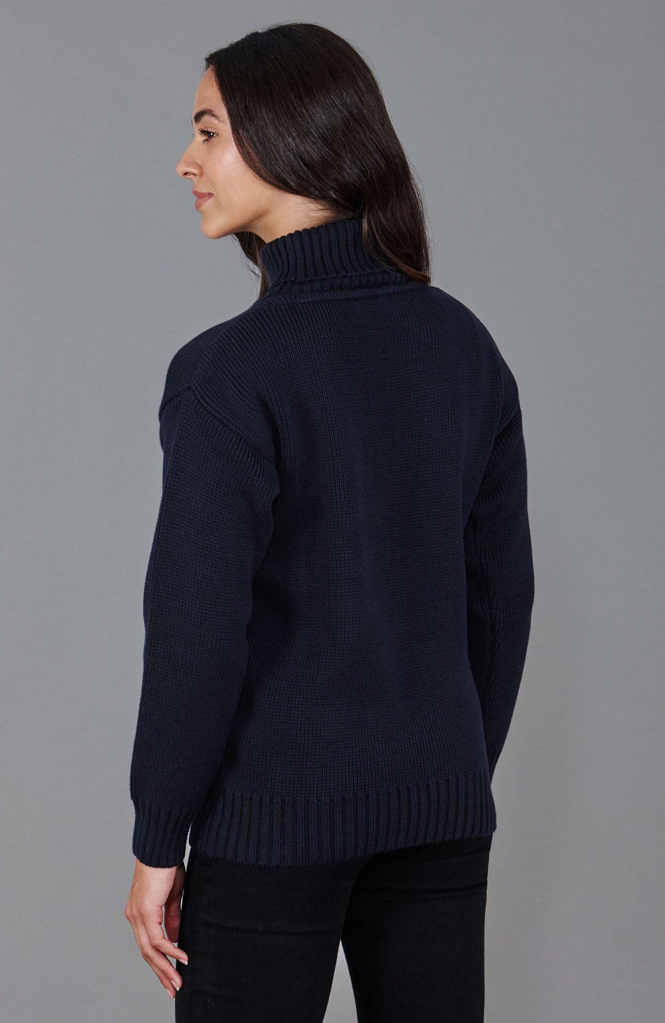 Paul James Knitwear - Vente Pull en maille – femme - Pull à col roulé Submariner en pur coton épais pour femmes12