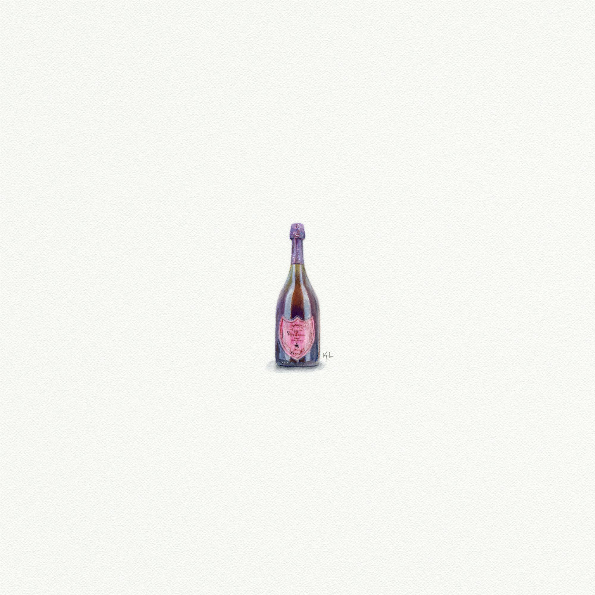 Karen Libecap Tiny Paintings - Venta al por mayor Ilustración - Estampa en acuarela de miniatura de champán Dom Perignon2