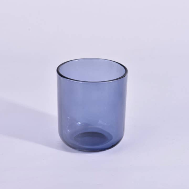 8 oz Transparent Storm Blue Candle Jar for wholesale by Hive and Honey Candle Supply
