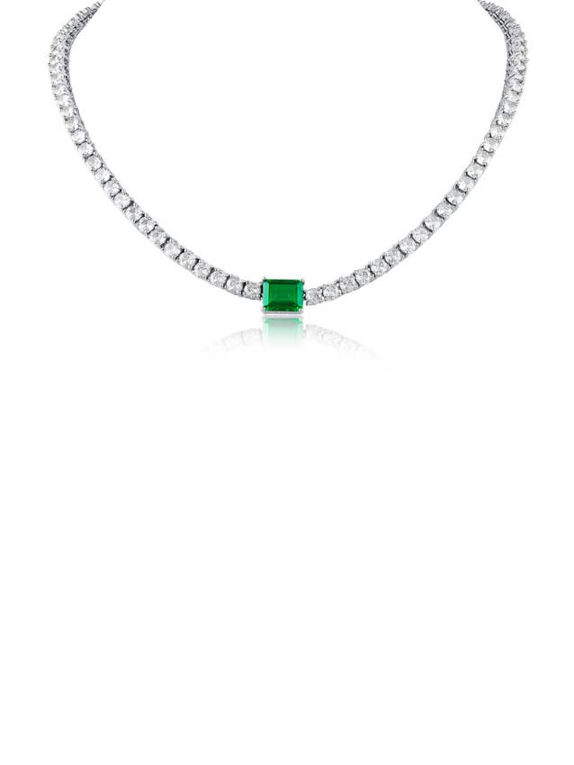 Emerald Center CZ Necklace for wholesale by CZ by Kenneth Jay Lane