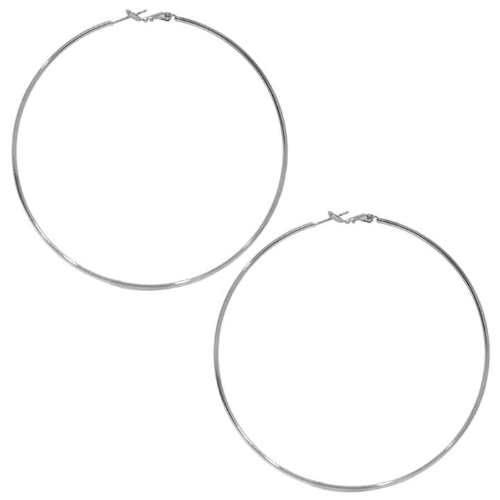 Forsølvet 1,5 mm X 80 mm poleret rør runde Hoops for engroshandel hos Luxe on Main LLC