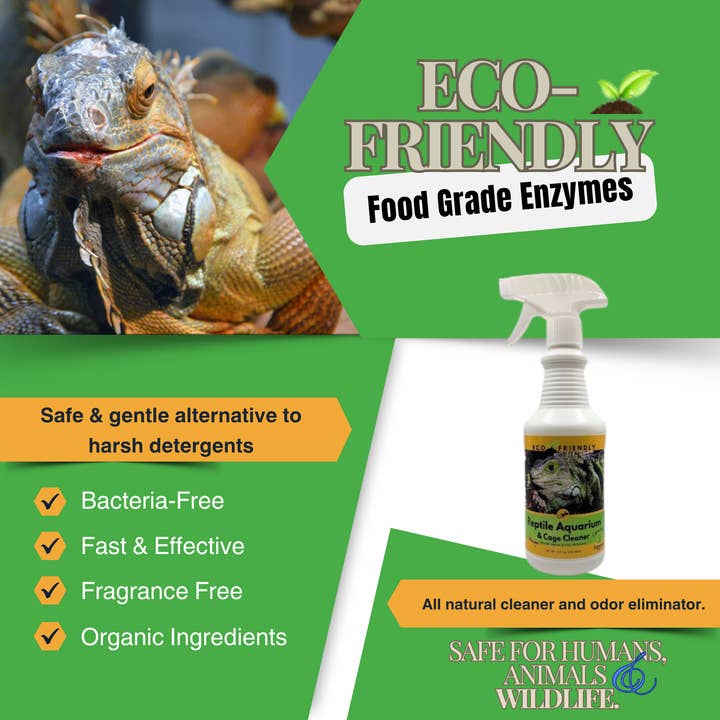 Carefree Enzymes - Wholesale Pet Cleaning Supplies - Reptile Habitat & Terrarium Cleaner | Safe for All Reptiles & Amphibians | 16 oz5