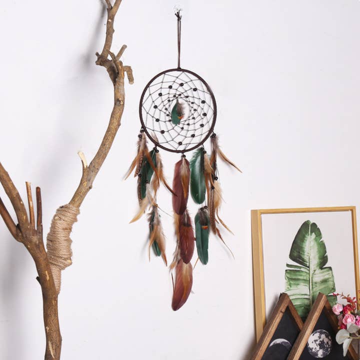 Crystolver - Wholesale Dream Catcher - Geometric Boho Dreamcatcher with Feathers