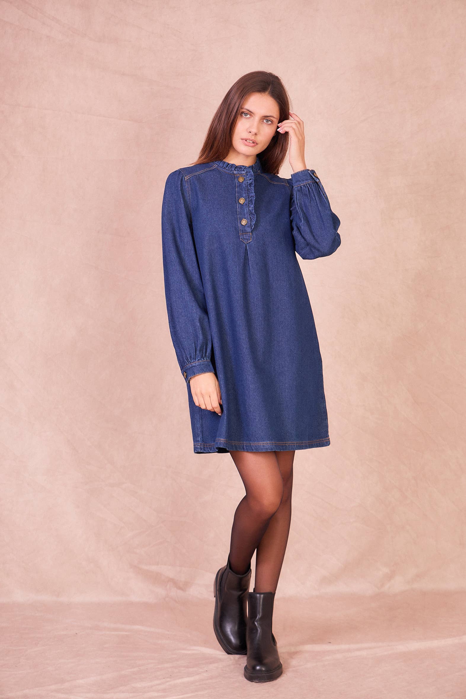 Calie Paris – wholesale Dress – Women's – ELEONOR – 100% Cotton Denim Dress