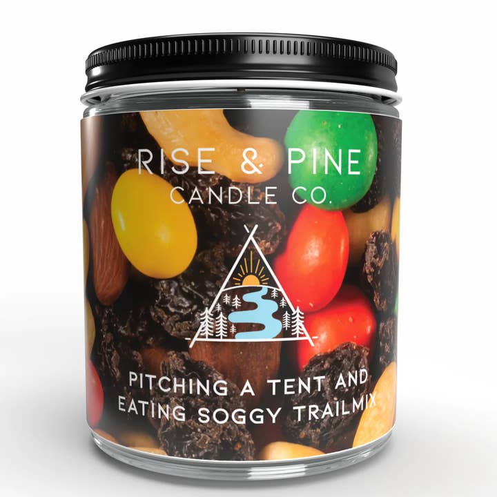 Trail mix Chocolate Cranberry Soy Wax Candle - 9oz for wholesale by Rise and Pine Candle Co.