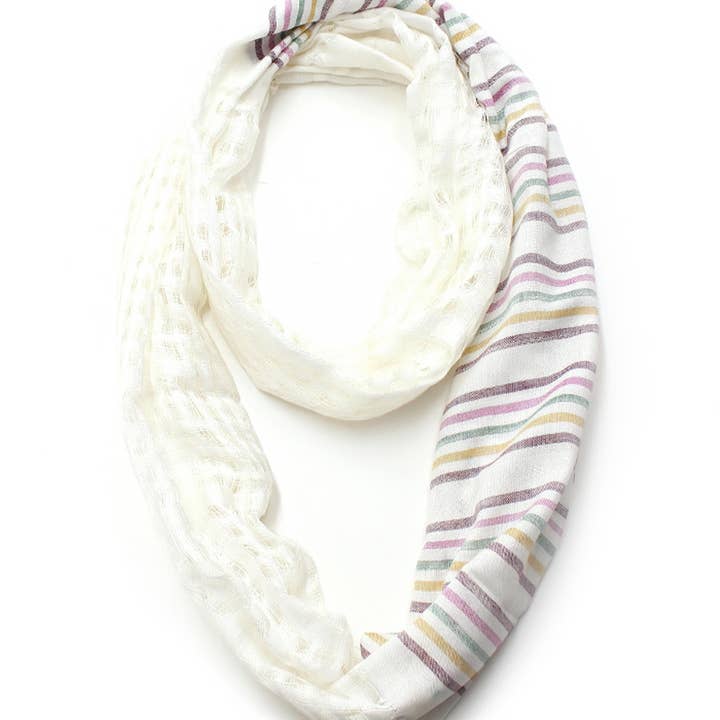 Stripe Printed Infinity - Cream for wholesale on Faire1