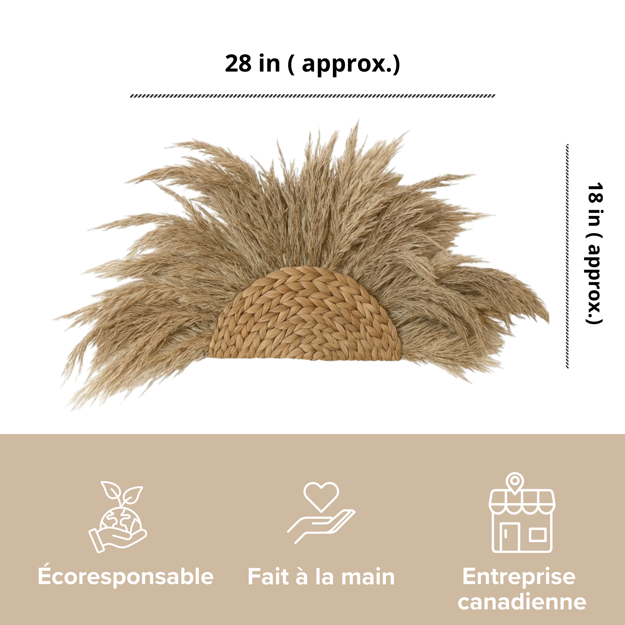 Atelier HM Design – wholesale Wall Accent – Rattan wall decoration with dried pampas2
