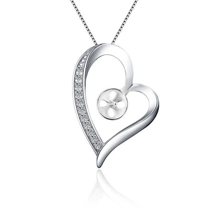 Collana in Argento Sterling con Cuore d'Amore Forato per la vendita all'ingrosso da parte di Island Pearl Traders