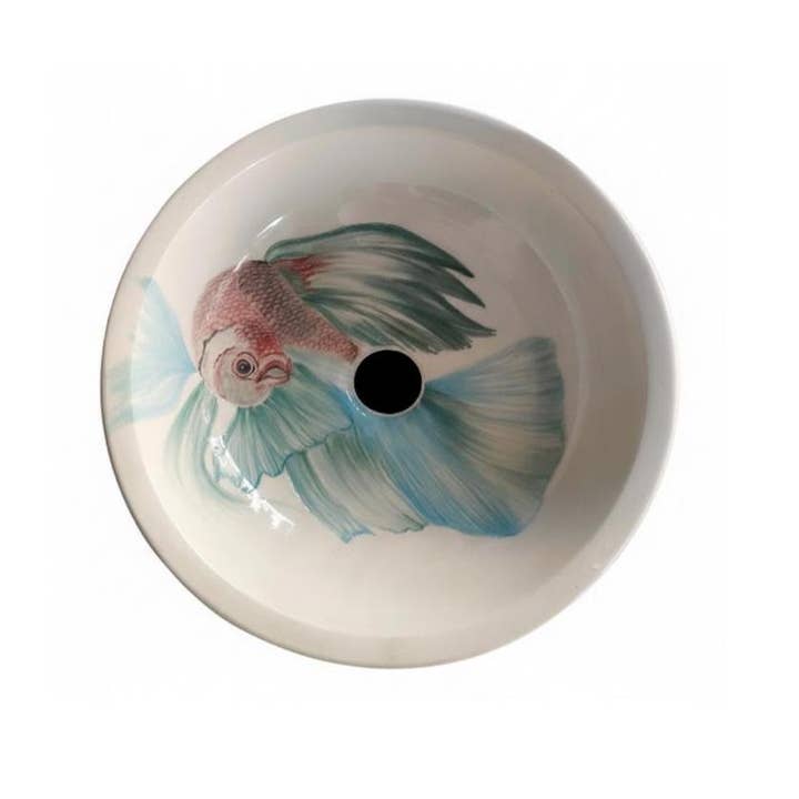 Lavabo de baño de cerámica pintado a mano artístico para venta al por mayor de ALFIQ Copper