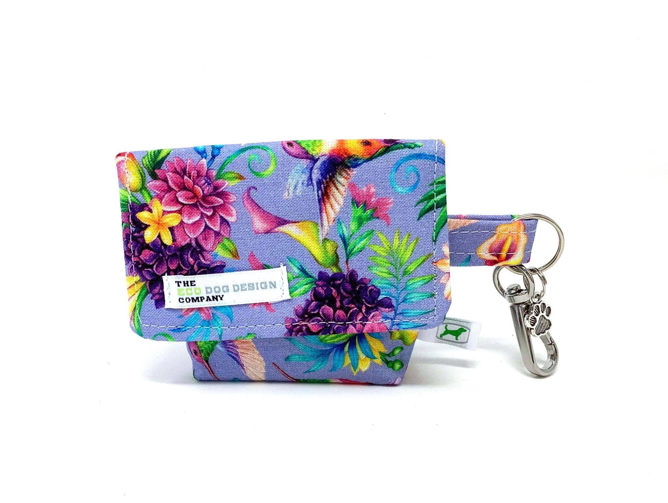 EcoDogDesigns – wholesale Pet poo bag dispenser – Hummingbird Tropical Bird & Flowers Dog Bag Pouch0