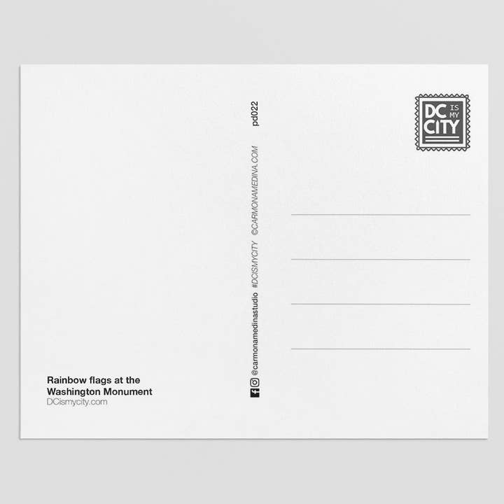 The Culture Curious - Wholesale Postcard - Rainbow flags at the Washington Monument postcard6