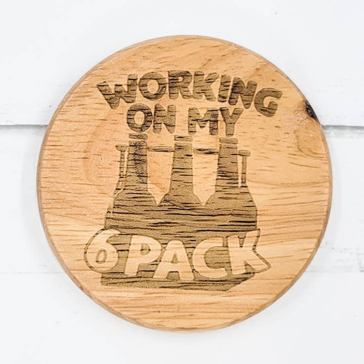 Imán para abrebotellas Working on my 6 pack para venta al por mayor de The Purple Chickadee