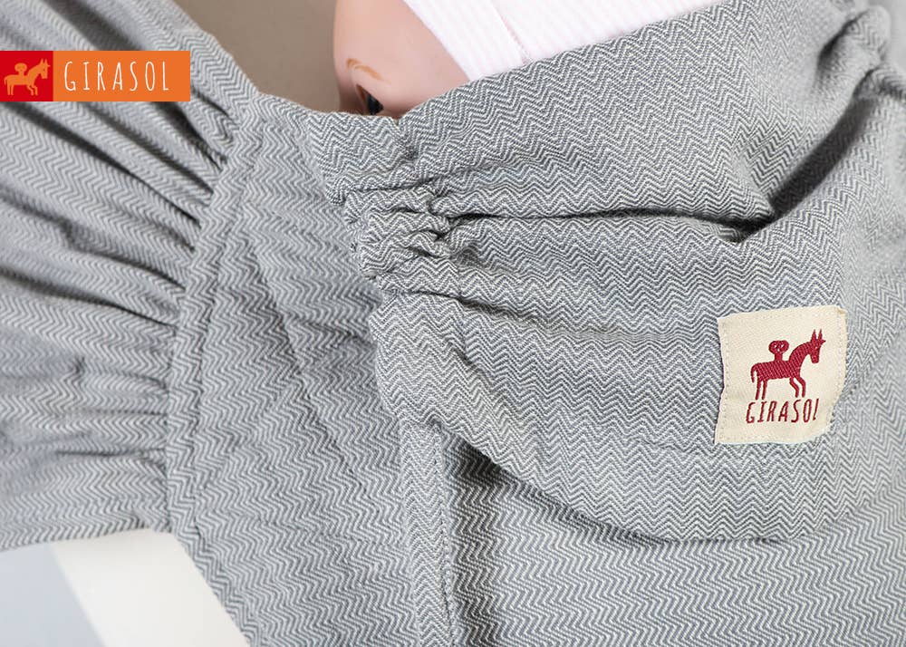 Girasol - Wholesale Baby Wrap/Sling - wrapMySol Grey herringbone1