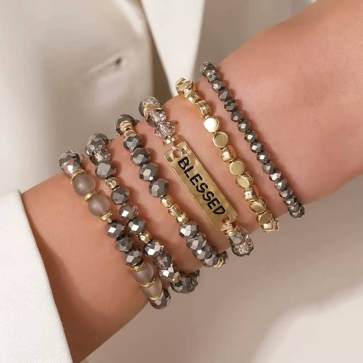 Stackable Faith Beaded Bracelets for Women. for wholesale by Purple Myrtle