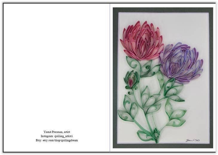 Quillingdream - Wholesale Everyday Greeting Card - Peonies1