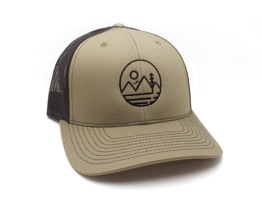 Snapback Trucker Hat Tides and Trees Tan Trucker Hat for Men