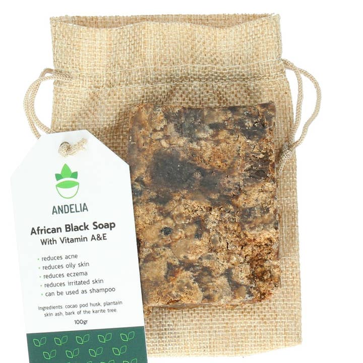 Andelia – wholesale Tvål – Afrikansk svart tvål | från Ghana 100gr