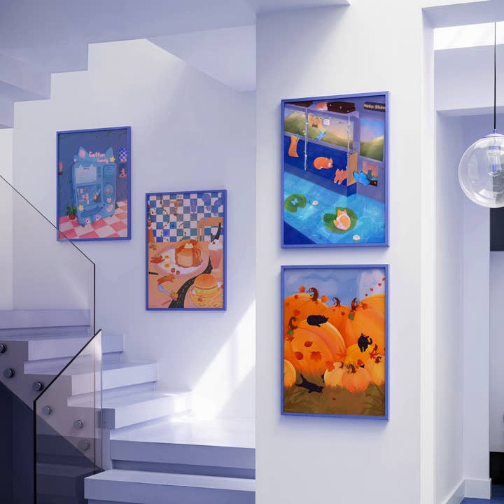 Nyaomikyu - Wholesale Art Print - Diner Cats Print4