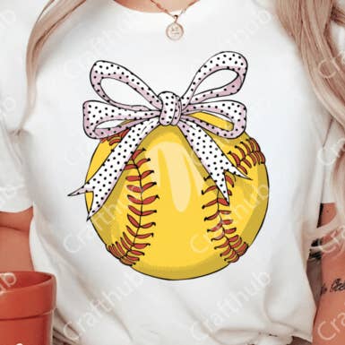 Coquette Bow Softball Tee for wholesale by The Muddy Magnolia Boutique