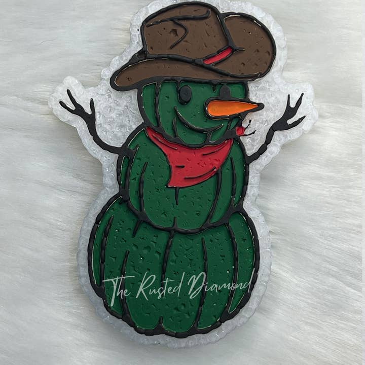 The Rusted Diamond - Wholesale Car Freshener - Women's - Cactus/Pumpkin Cowboy Snowman