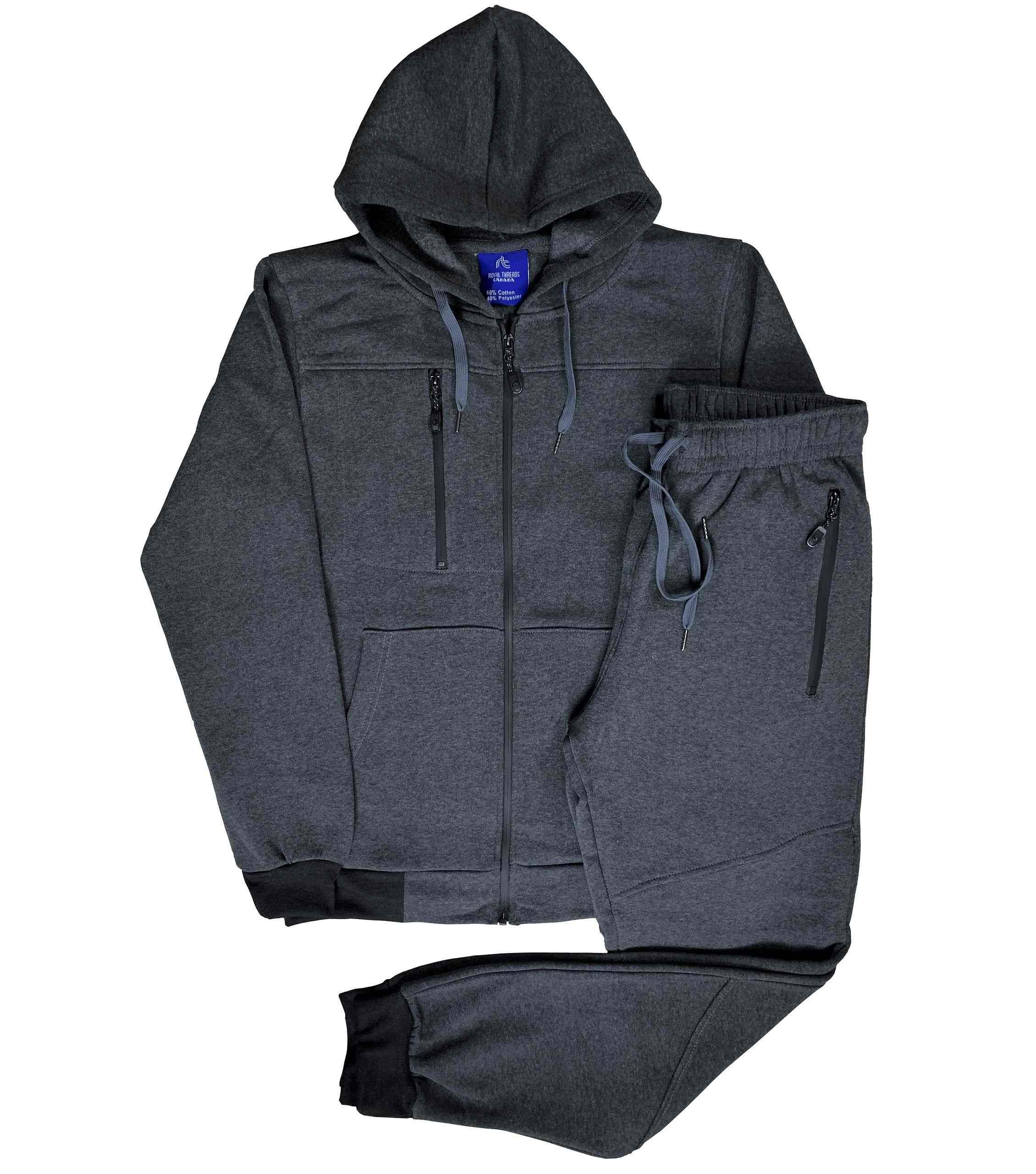 Royal Threads – Engroshandel Træningsdragt – til mænd – Mænds 2-delt Jogger stil Fleece Sweatsuit5