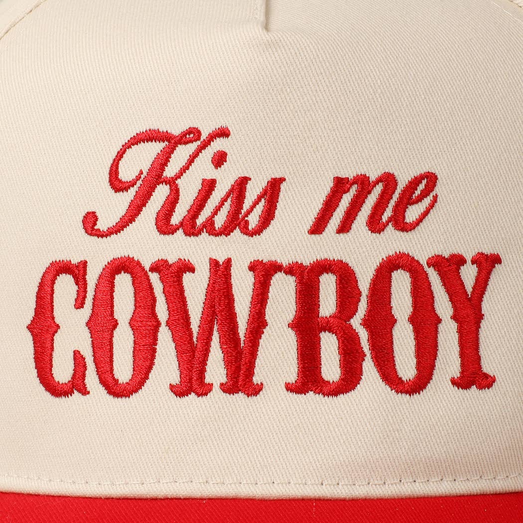 Fashion City – wholesale Trucker hat – Unisex – Kiss Me Cowboy Embroidery Two-Tone Cap17