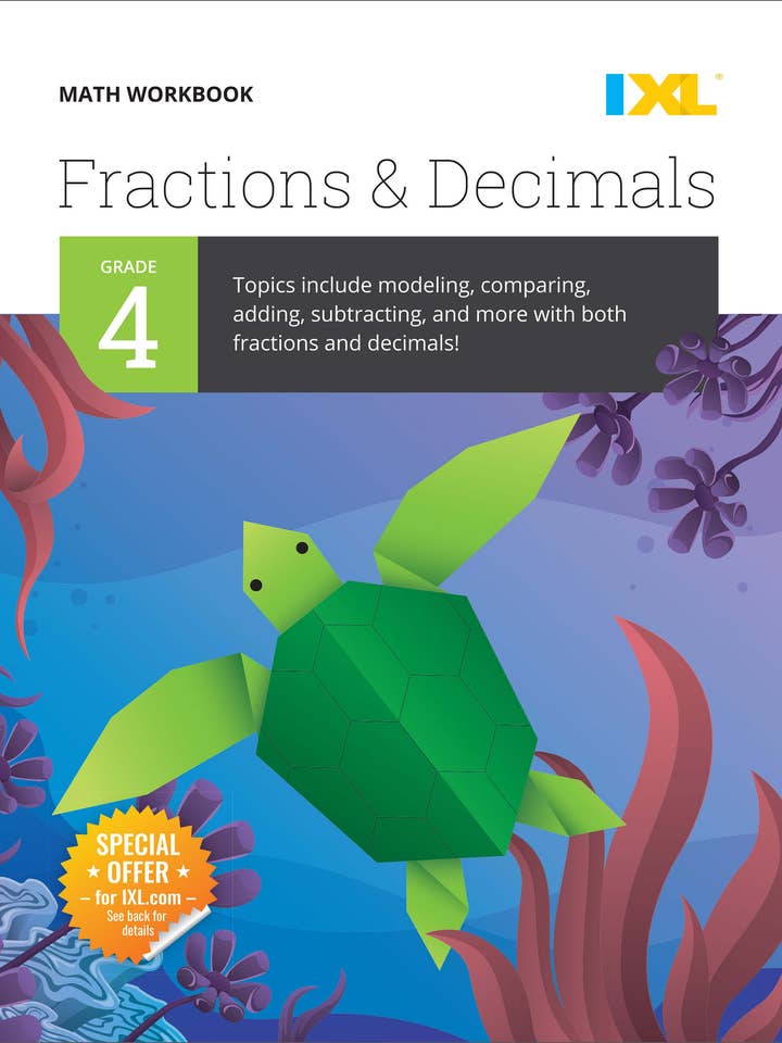 IXL Math Workbook: Grade 4 Fractions and Decimals for wholesale by Carson Dellosa Education