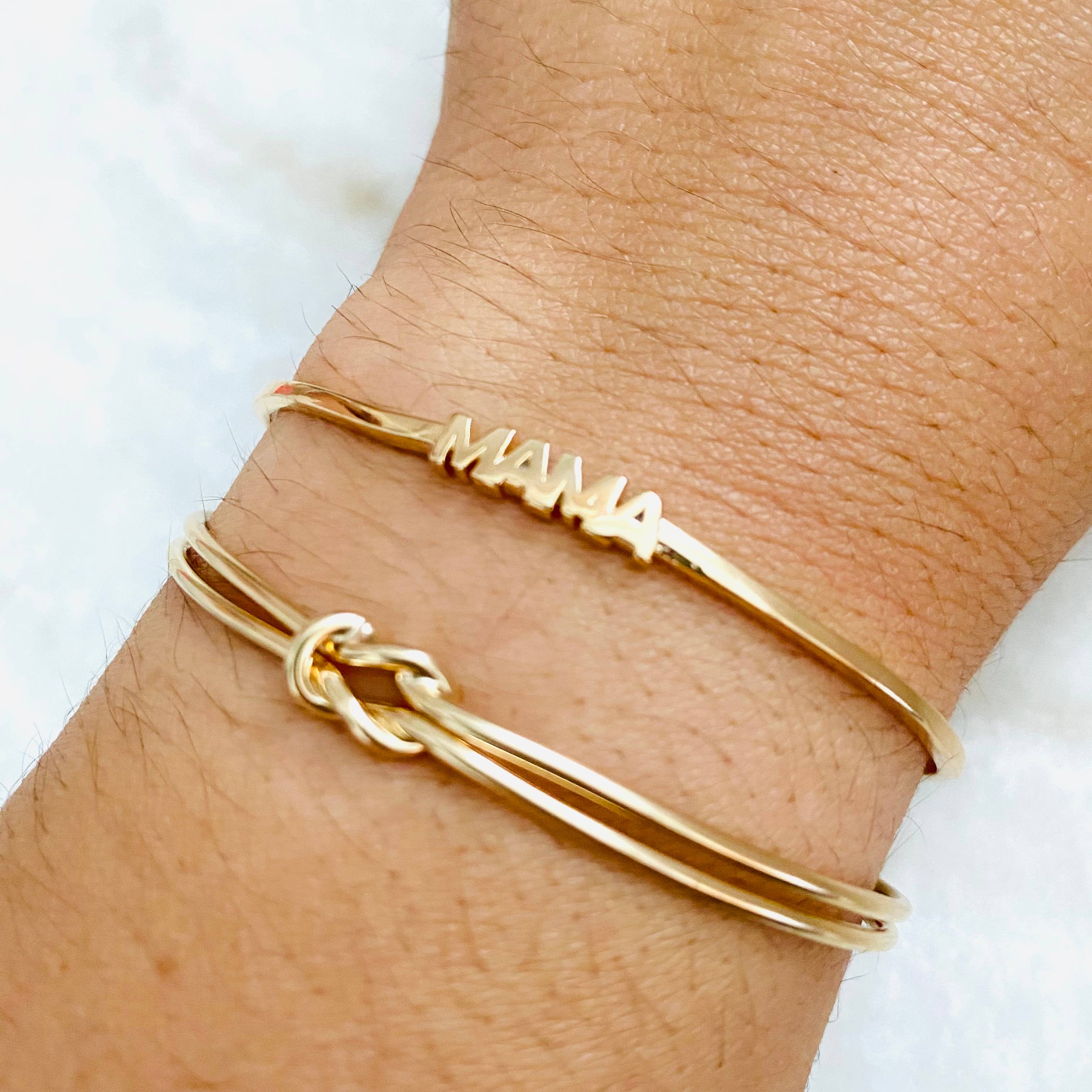Housegoldjewelry - Venta al por mayor Brazalete - Pulsera con nudo dorado, pulsera para mamá, pulsera tipo brazalete2