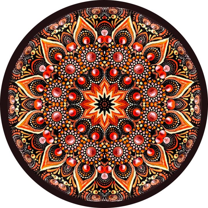 Coaster - Round Wood Mandala Design 9,5 cm for wholesale by Coolors by Web Com S.a.s.