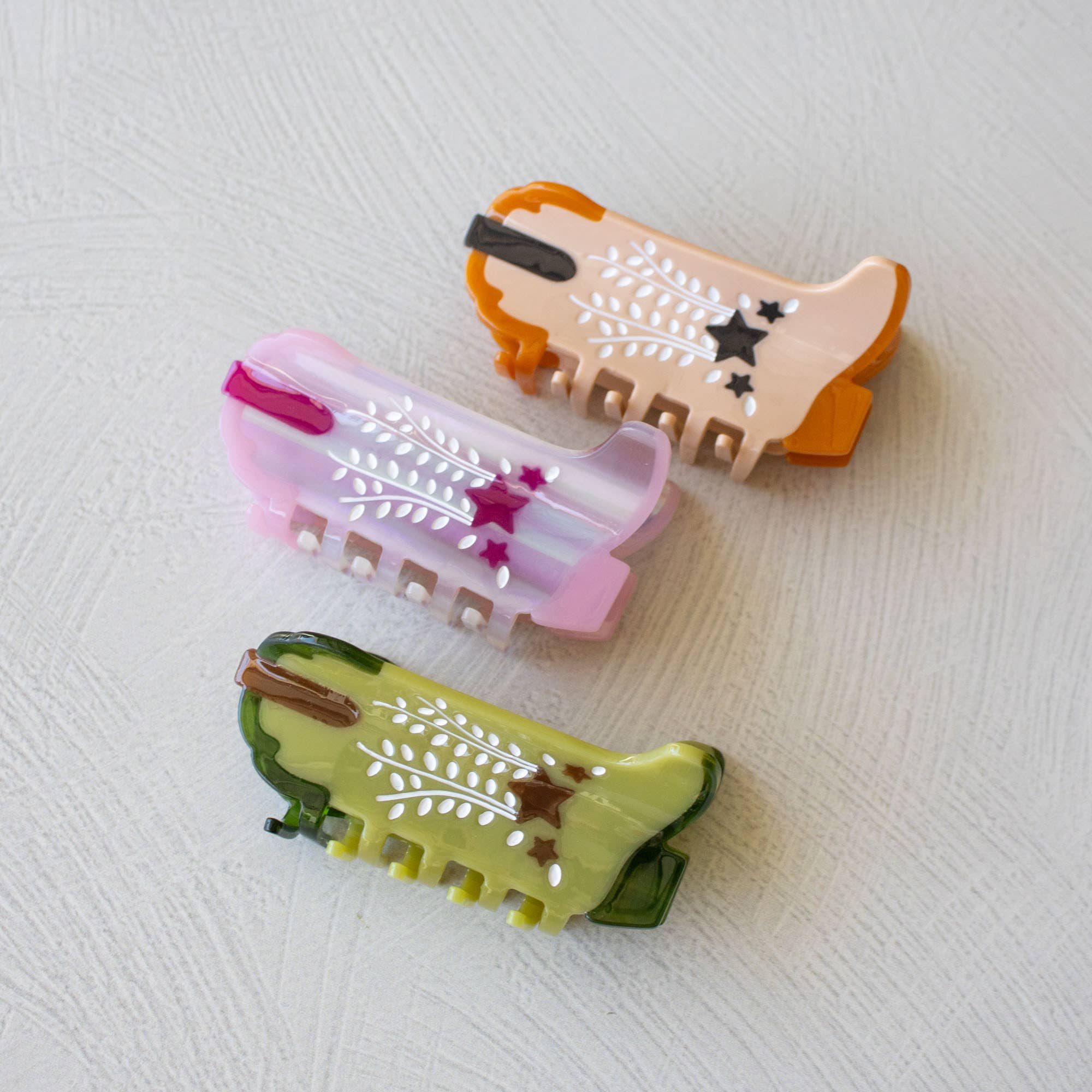 Tiepology - Wholesale Hair Clip - Women's - Eco Shooting Star Cowboy Boots Hair Claw Clip5