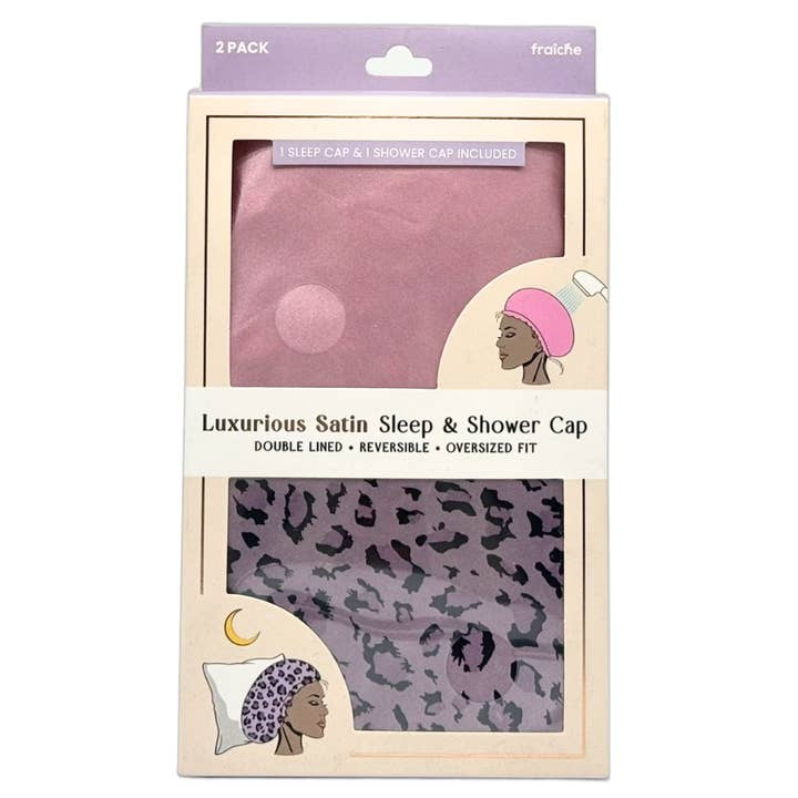 Lindo Satin Sleep & Shower Cap Double Lined - 2pcs/pk for wholesale by Lindo