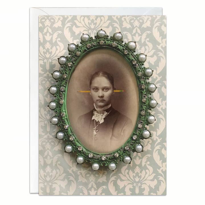 Funny Portrait Altered Photo Greeting Card for wholesale by Ain't That a Kick in the Head