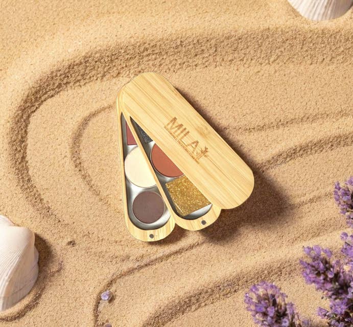 Mila Sustainable Packaging Company - Wholesale Makeup Storage Box - Double Stacked Refillable Bamboo Cosmetic Palette