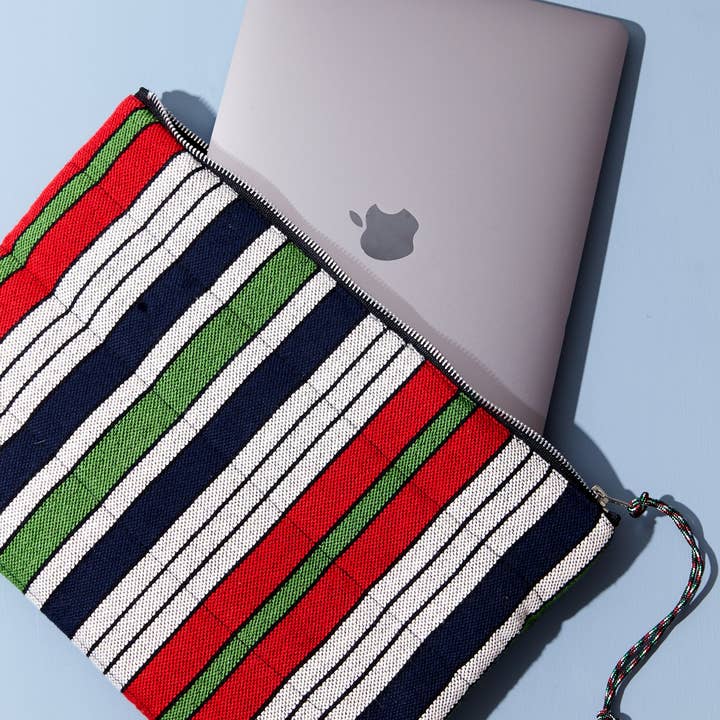 Eturel Madrid - Wholesale Laptop/Tablet Case - Women's - Blue floral jacquard fabric computer cover3