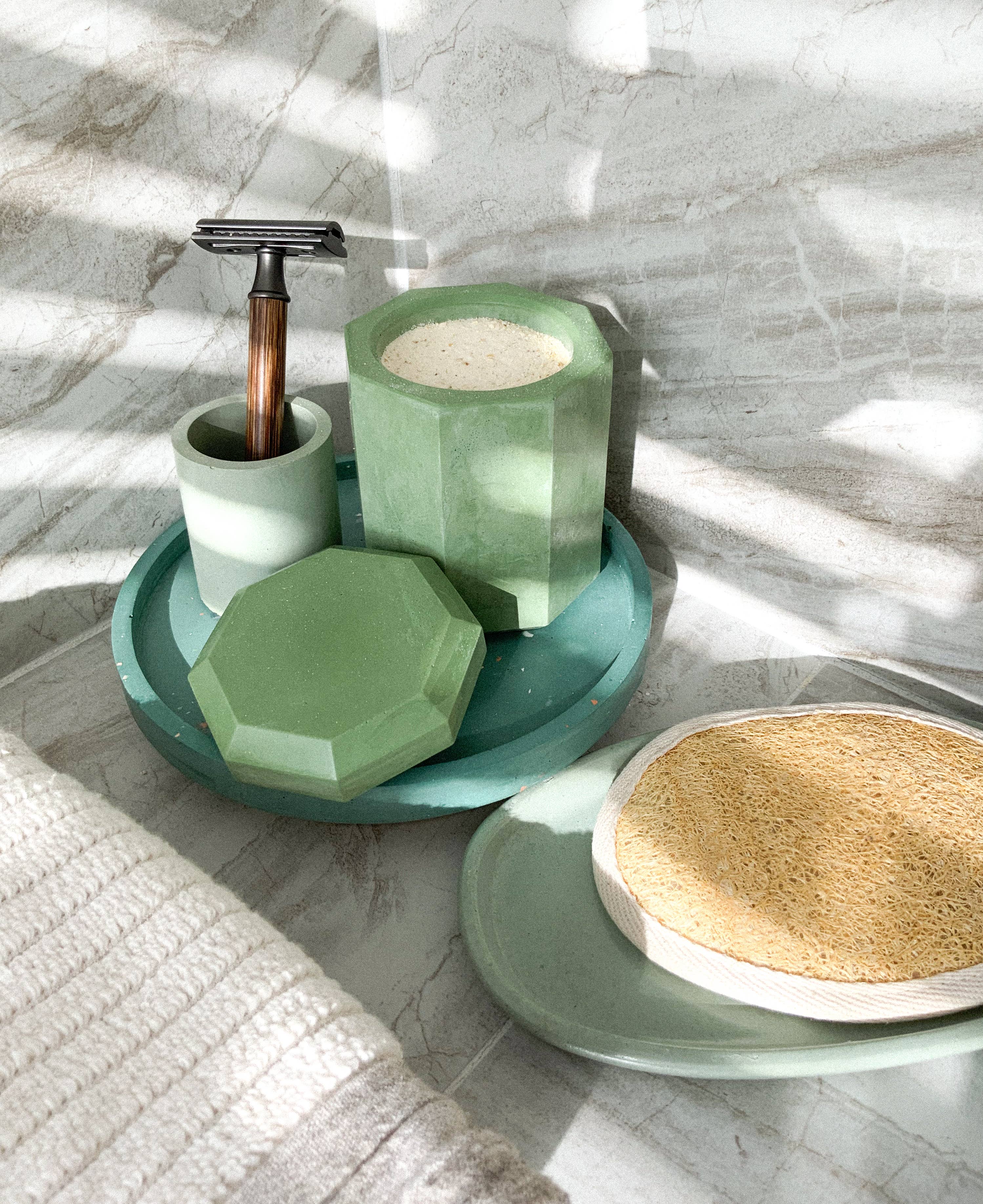 Left Corner Goods - Wholesale Decorative Tray - Concrete Oval Tray | candle catch all | Plant tray6