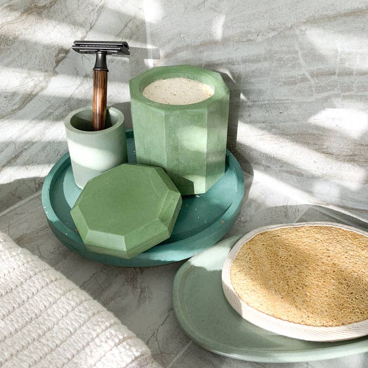 Left Corner Goods - Wholesale Decorative Tray - Concrete Oval Tray | candle catch all | Plant tray6