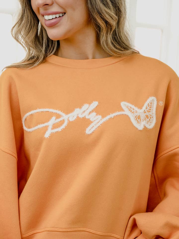 LivyLu - Wholesale Graphic Sweatshirt - Unisex - Dolly Parton Tinsel Orange Hi-Dive Sweatshirt 3