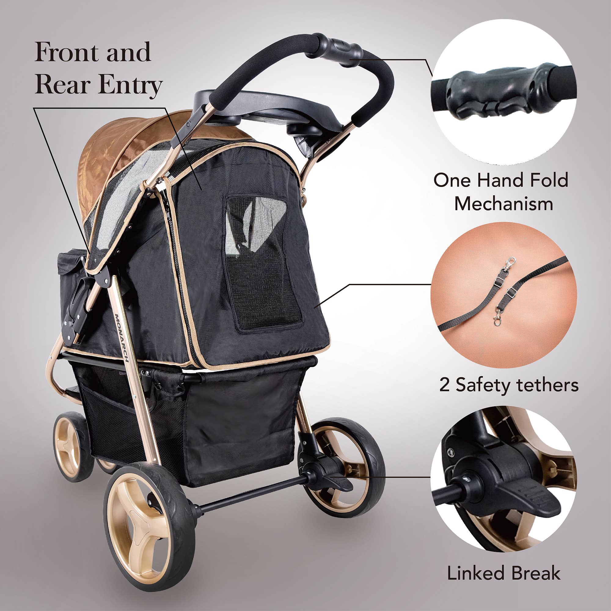 Ibiyaya - Wholesale Pet Carrier - Cat/Dog - Monarch Premium Pet Jogger, Designer-Luxury Dog Stroller 2