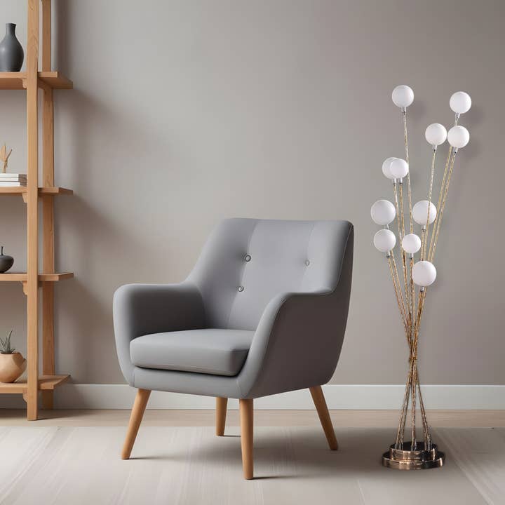 HomeRoots - Wholesale Floor lamp - 46" Antiqued Gold Eleven Light LED Metal Floor Lamp0