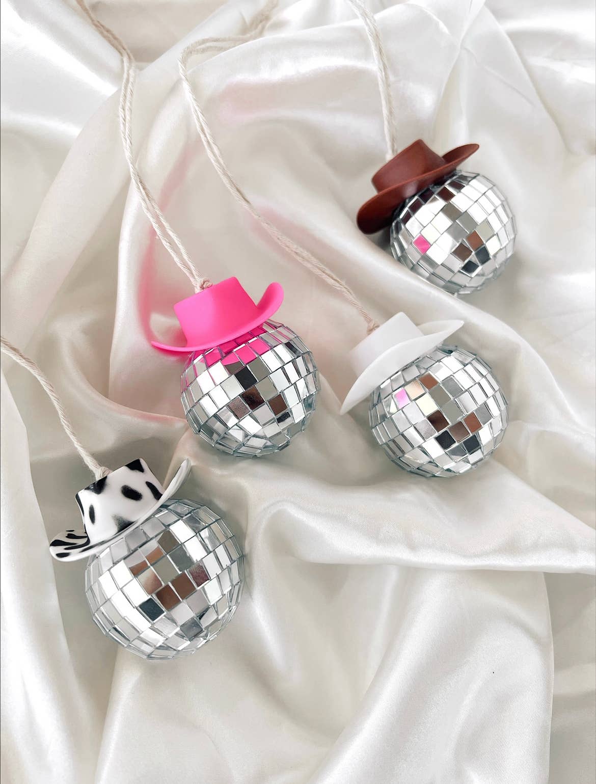 Golden Hour Designs - Wholesale Car Decorative Charm - Women's - White Disco Cowboy - Car Hanging Charm Decor, Christmas Tree Ornament, Holiday Decor4