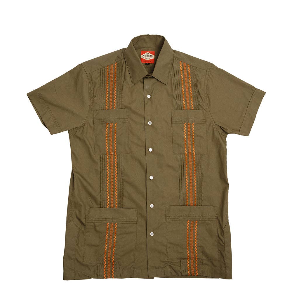 Paris Texas Apparel Co. - Wholesale Button Down Shirt - Men's - Hunting Classic Guayabera - Olive2