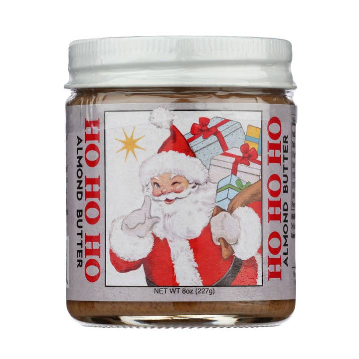 HO HO HO - Almond Butter, Smooth 8 oz Holiday for wholesale by Maisie Jane’s