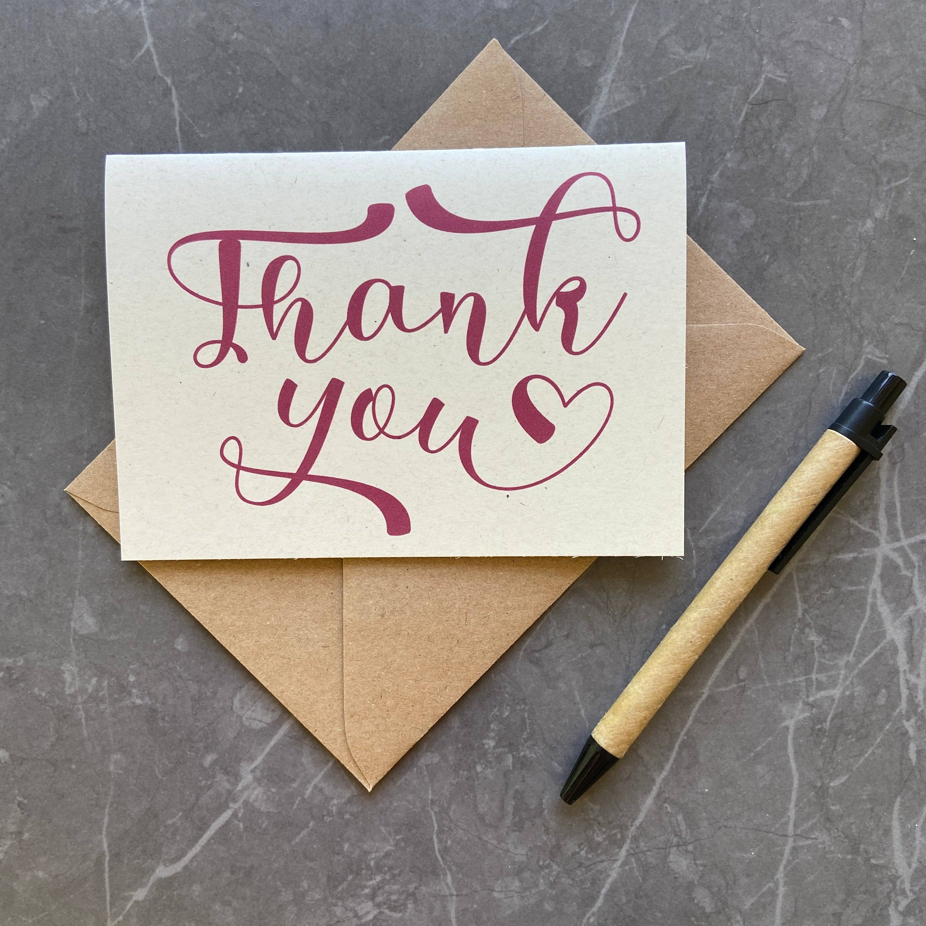 Tall Order - Wholesale Stationery/Notecard Set - Multicolour Calligraphy Thank You Note Card Pack - Recycled7
