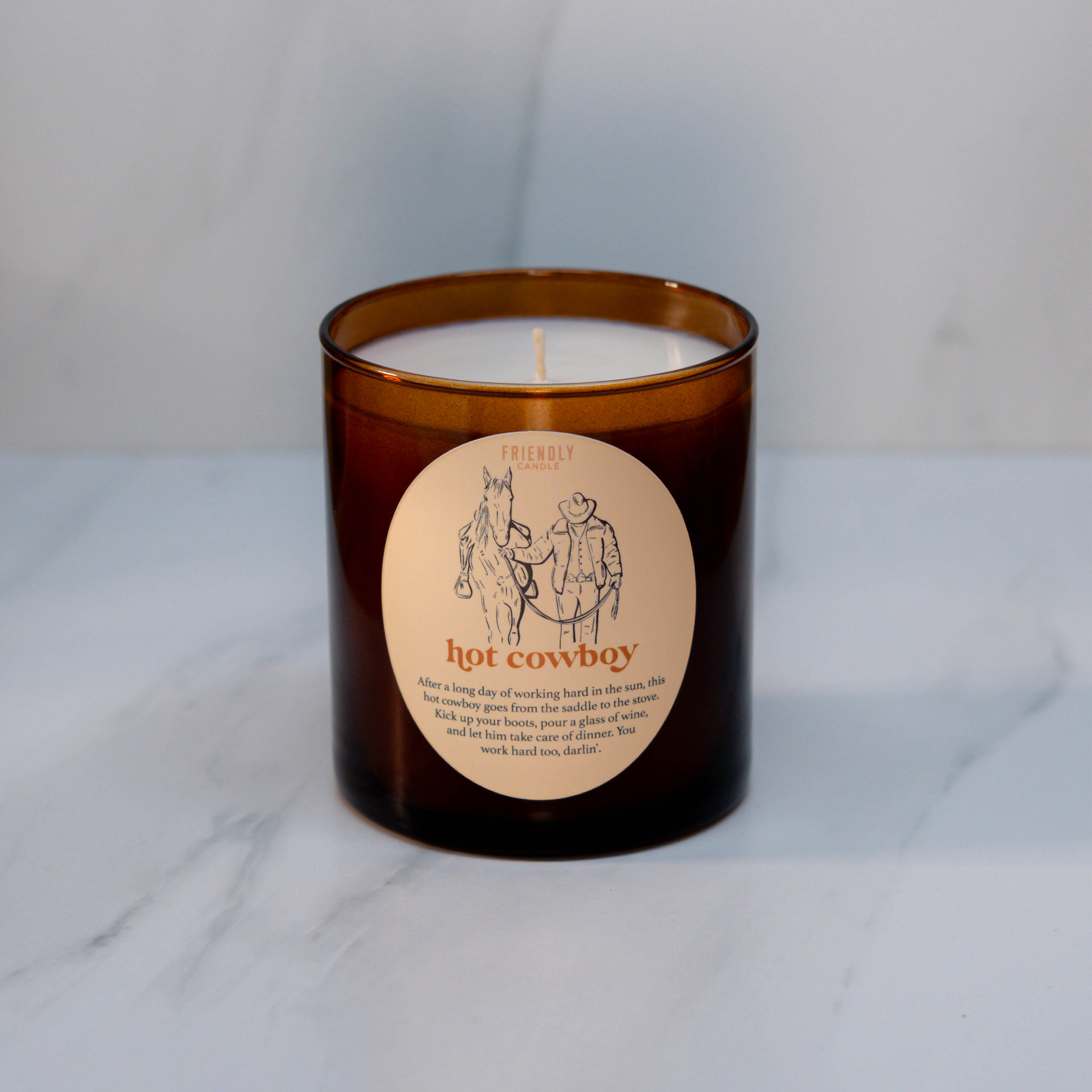 Friendly Candle - Wholesale Jar/Filled Candle - Hot Cowboy Soy Candle1