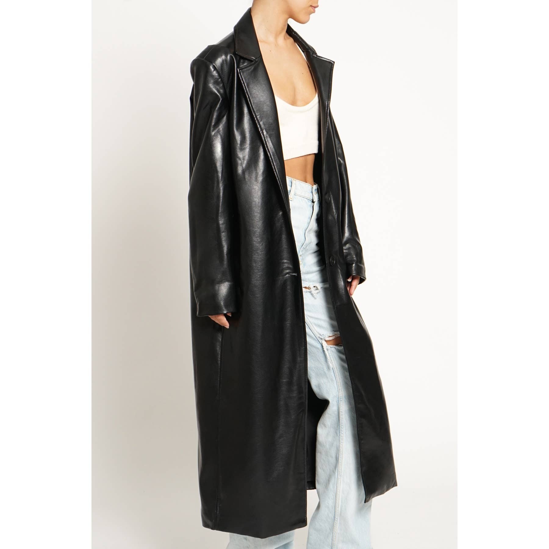 Sans Souci - Wholesale Coat - Women's - LONG PU COAT1