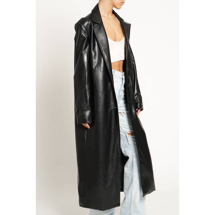 Sans Souci - Wholesale Coat - Women's - LONG PU COAT1