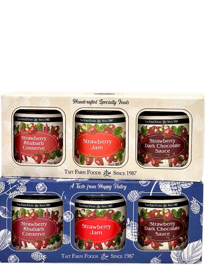 3 Jar Gift Box: Strawberry Fields for wholesale by Tait Farm Foods