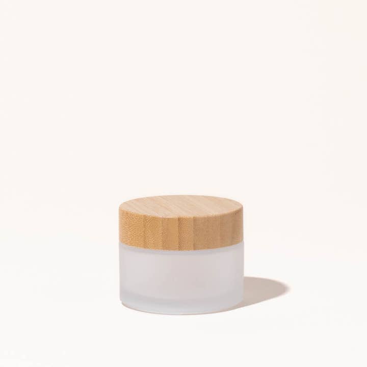 makesy - Vente Pots - Bocal en verre givré et bambou de 1,7 oz/50 ml0